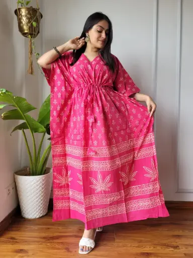 👉 Pure Cotton Kaftan Hand Block Printed 100% Pure cotton Free Size up 36 to 52  Length : 52 inch  👉 Shipping Free Within India
