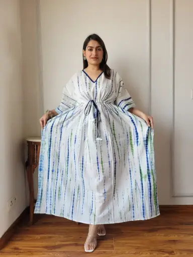 👉 Pure Cotton Kaftan Hand Block Printed 100% Pure cotton Free Size up 36 to 52  Length : 52 inch  👉 Shipping Free Within India