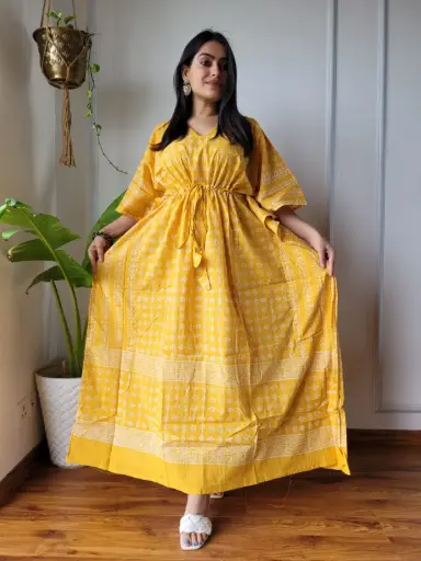 👉 Pure Cotton Kaftan Hand Block Printed 100% Pure cotton Free Size up 36 to 52  Length : 52 inch  👉 Shipping Free Within India